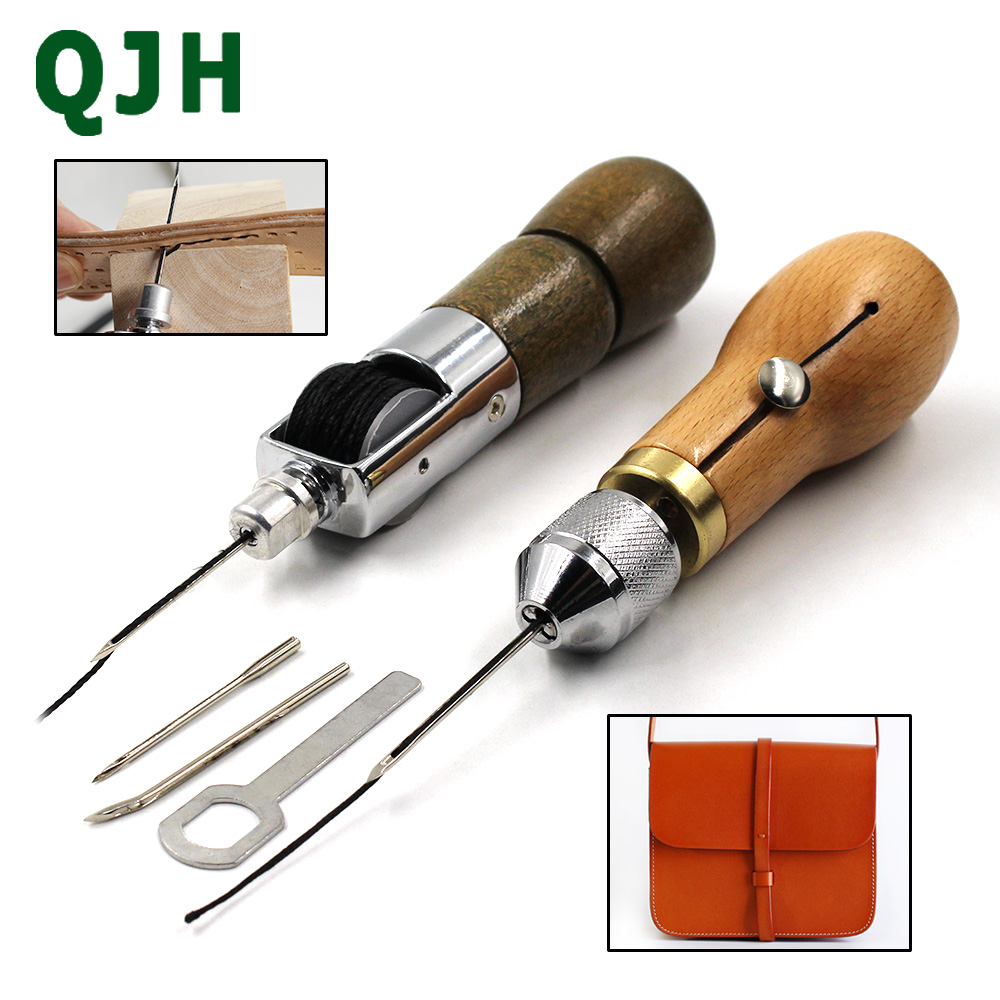 QJH Leather Sewing Kit With Large-Eye Stitching Needles Waxed