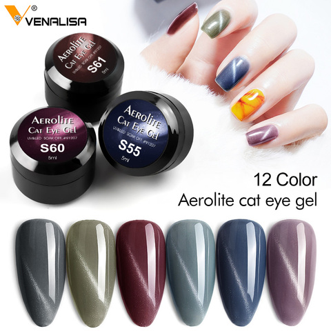 VENALISA Enamel Gel French Nail Art Design 9D Magnetic Cat Eye Paint Varnish Meteorite Aerolite Cat Eyes Gel Nail Polish Lacquer ► Photo 1/6