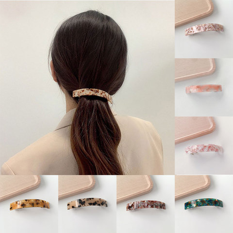 Elegant Acetate Resin Arc Spring Clip Vintage Tortoiseshell Hair Clip Women Rectangle Geometric Hairpins Ponytail Clips Hairgrip ► Photo 1/6