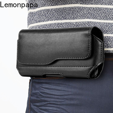 Universal Phone Bag Leather Waist Bag Belt Clip Holster Phone Pouch for IPhone Samsung Xiaomi Huawei Mens Mobile Phone Case Bag ► Photo 1/6
