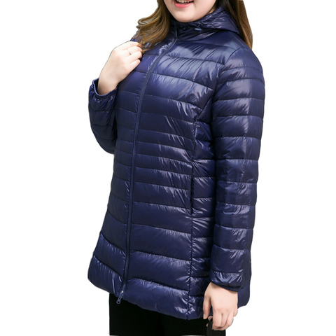 Light Thin Large Size down Jacket Women's Casual Wide-waisted Mid-Length White Duck down Coat Winter Lightweight Ultra-Thin Coat ► Photo 1/6