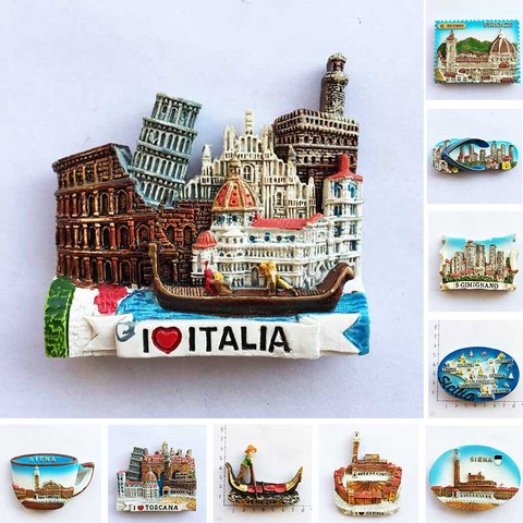 Italy Resin Fridge Magnets Tourism Souvenir Toscana Firenze San Gimignano Siena Venezia Refrigerator Stickers Collection Gifts ► Photo 1/6