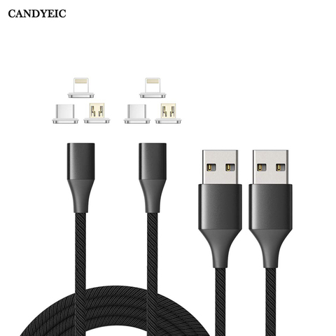 CANDYEIC Magnetic Cable for Samsung Galaxy M31 30S M40 M20 Magnetic Charger for iPhone 12 11 Max Pro 9 8 Magnet Charging Cable ► Photo 1/6