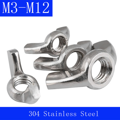 M3 M4 M5 M6 M8 M10  M12 304 Stainless Steel Castellated Thumb Wings NUT Wingnuts DIN 315 ► Photo 1/4