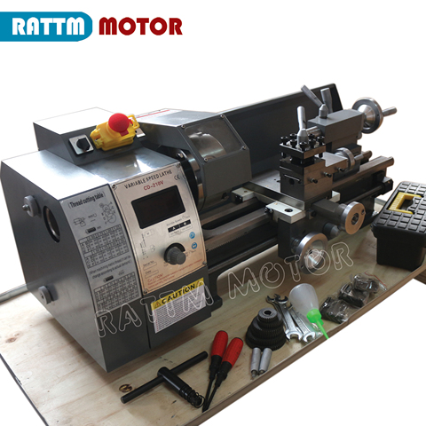 Home Metal Lathe CD-210V small ball machine mini machine tool teaching 400 x 210mm Metal lathe woodworking & 750W Spindle ► Photo 1/6