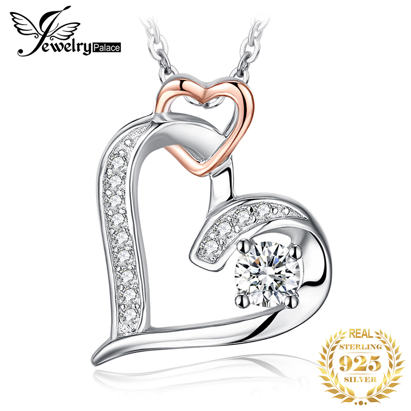 Heart Pendant Necklace 925 Sterling Silver Choker Statement Necklace Women Silver 925 Jewelry Without Chain