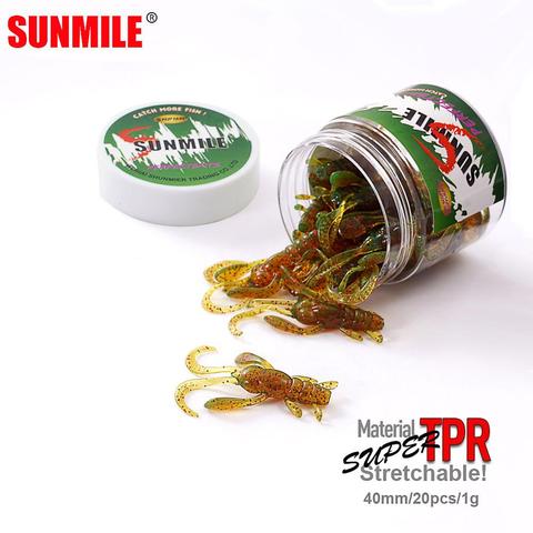 SUNMILE Soft Bait Wobbler Artificial Shrimp Swim Baits 4cm/1g 20pcs/Lot  Jig Fishing Lures Wobblers Leurre Souple Lure ► Photo 1/6