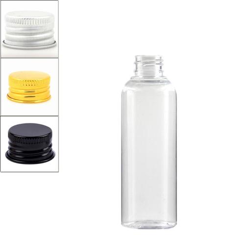 200ml empty Plastic Bottles, clear PET bottle with silver/gold aluminum Lid ► Photo 1/6