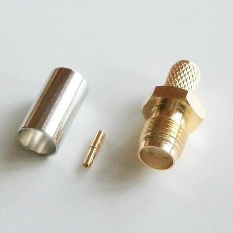 1X Pcs High-quality RF Coax Connector Socket SMA Female Jack Crimp for LMR195 RG58 RG142 RG223 RG400 Cable Plug Gold Coaxial ► Photo 1/6