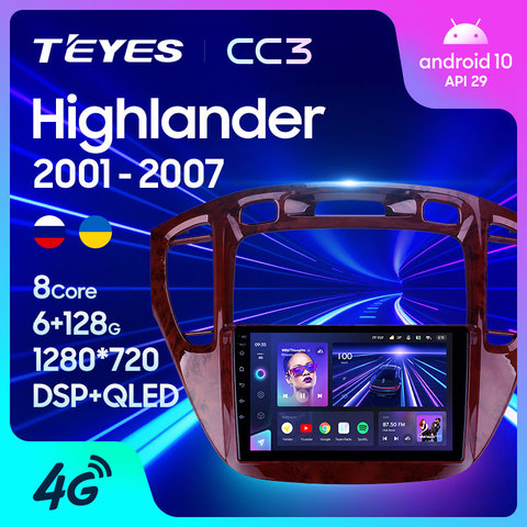 TEYES CC3 For Toyota Highlander 1 XU20 2001 - 2007 Car Radio Multimedia Video Player Navigation stereo GPS No 2din 2 din DVD ► Photo 1/6