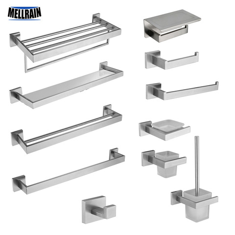 Stainless Steel Nickel Brushed Towel Rack Toilet Paper Holder Towel Bar Hook Bathroom Accessories ► Photo 1/6