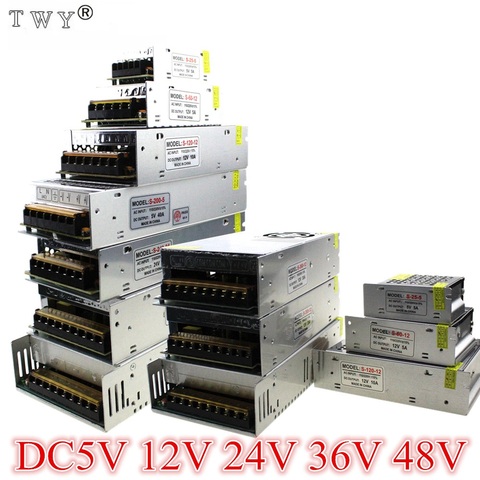 AC-DC 48V 24V 12V 5V Switching Power Supply 3A 5A 10A 20A 30A 40A 80A 360W 36V Power Adapter Transformer LED Driver Strip Light ► Photo 1/6