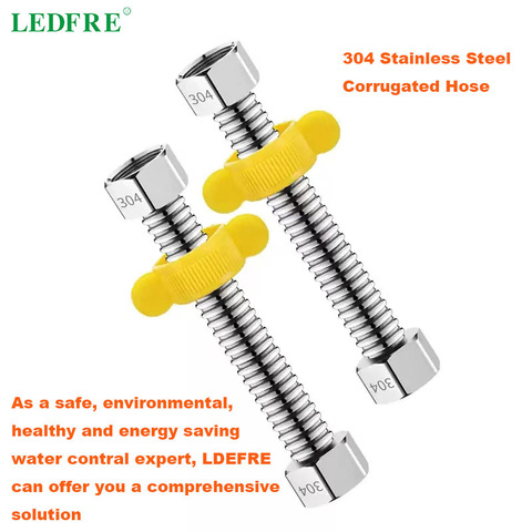 LEDFRE F1/2/F3/4/F1 304 Stainless steel Corrugated Connector Water Heater bathroom plumbing Hose  10cm -500cm lenght customized ► Photo 1/6