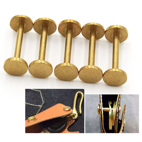 20mm Pure Copper Plane Metal Solid Screw Nail Rivet Luggage Leather Clothing/belt Screw Belt Handmade Key Case Accessories ► Photo 1/5