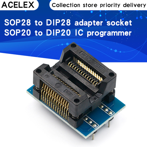 SOP28 to DIP28 Adapter Socket Wide 300mil IC SOIC28 to DIP28 SOP16 to DIP16 SOP20 to DIP20 IC programmer socket adapter ► Photo 1/5