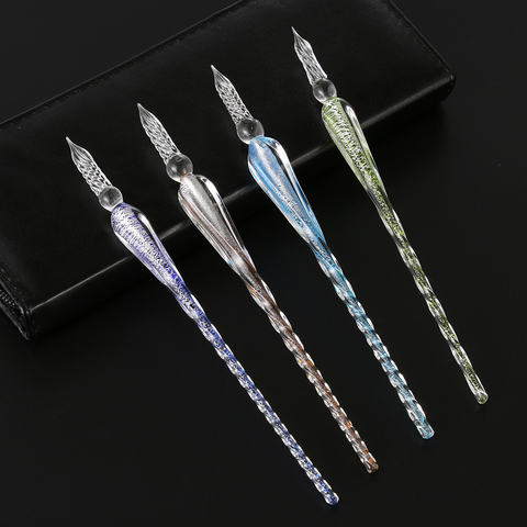 1PC Vintage Glass Drip Fountain Pen Dip Dipping Pen Signature Filling Ink Fountain Pen School Office Writing Supplies ► Photo 1/6