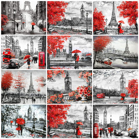 Evershine 5D DIY Diamond Painting Street Black White Diamond Embroidery City Landscape Cross Stitch Mosaic Home Decoration ► Photo 1/6