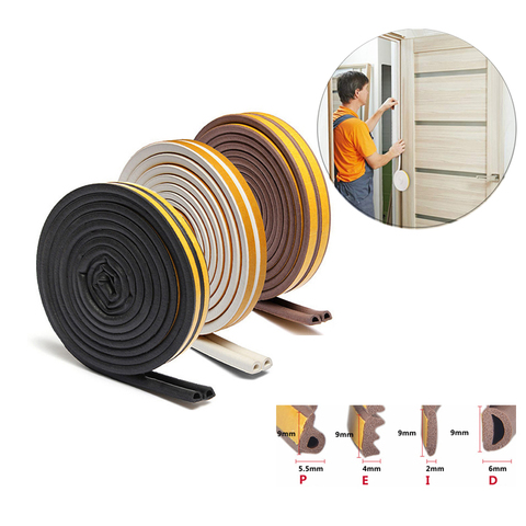 10meters Doors Windows Seal Strip Self Adhesive Foam Foam StickerSoundproofing Collision Avoidance Rubber Seal Strip DPEI Type ► Photo 1/6