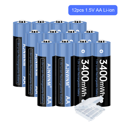 1.5V AA Rechargeable Battery 3400mWh Rechargeable Battery AA 1.5V Lithium Li-ion Rechargeable battery AA 1.5V for Toys 1.5V AA ► Photo 1/6