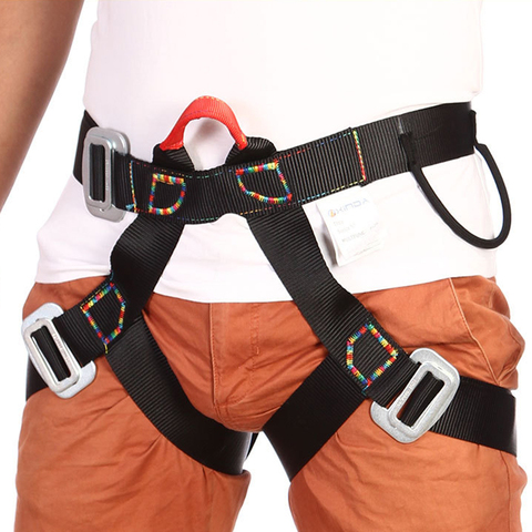 Half Body Outdoor Rappelling Climbing Harness Seat Safety Sitting Bust Belt Black Camping Hiking Rappelling Accessories ► Photo 1/1