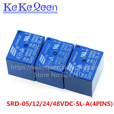 Relays SRD-05VDC-SL-A SRD-12VDC-SL-A SRD-24VDC-SL-A SRD-48VDC-SL-A a group of nomally open 05V 12V 24V 48V 10A 250V 4PIN T73 ► Photo 1/2