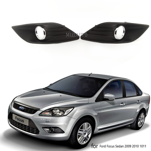 2pcs front Bumper Fog Light Lamp Cover Grille Grill for Ford Focus 2009 2010 2011 Black fog lights frame ► Photo 1/6