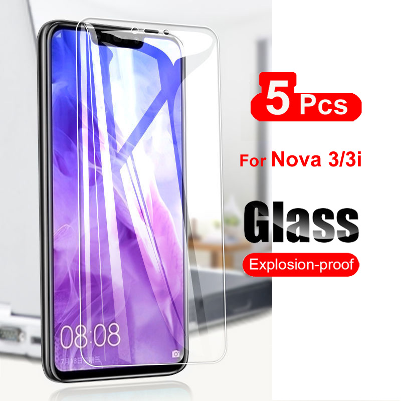 5Pcs Glass For Huawei Nova 3 3i Screen Protector Tempered Glass For Huawei Nova 3 3i 3e Glass 2.5D Anti-scratch Film ► Photo 1/6