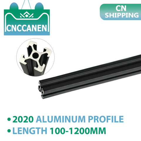 BLACK 2022 Aluminum Profile Extrusion 2022 100mm - 1200mm Length European Standard Anodized Linear Rail for CNC 3D Printer Parts ► Photo 1/6