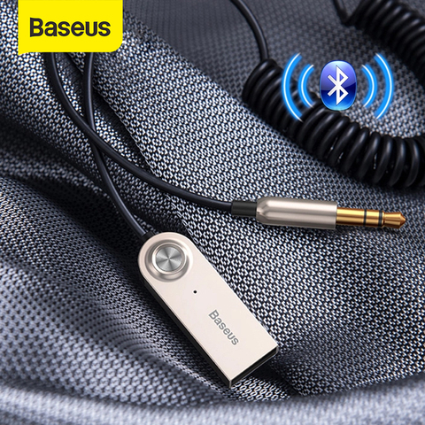 Baseus USB Bluetooth Adapter Aux Bluetooth V5.0 Receiver Audio Transmitter Bluetooth Dongle for Car 3.5mm Jack Car Adapter Cable ► Photo 1/6