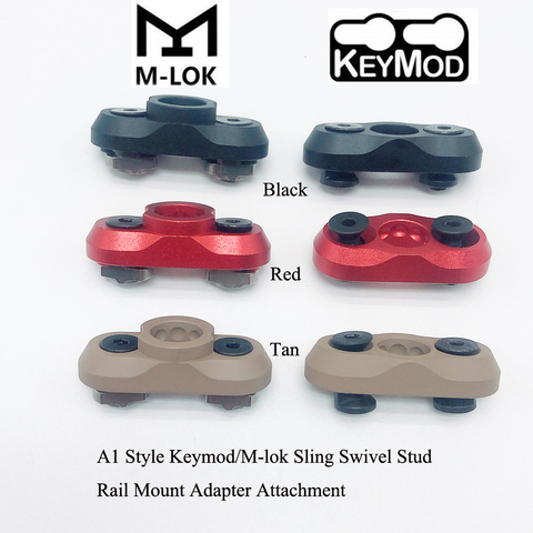 TriRock A1 Style Keymod/M-lok Rail Mount Adapter Attachment_Black/Red/Tan Color Fit Key Mod / MLOK Handguard Rail System ► Photo 1/6