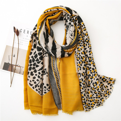 Fashion Animal Leopard Dot Fringe Viscose Shawl Scarf Women High Quality Autumn Winter Wrap Pashmina Stole Bufandas Muslim Hijab ► Photo 1/6