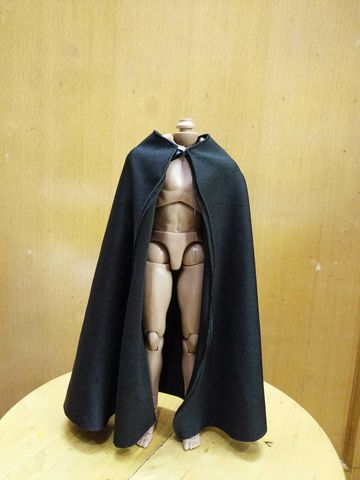 1:6 Scale Black Handmade CLoak Cape Model For 12