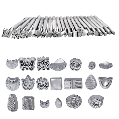 KAOBUY 1Set(20pcs) Leather Carving Hand Working Saddle Making Tools Engraving Craft Set Leather Printing Tools ► Photo 1/6