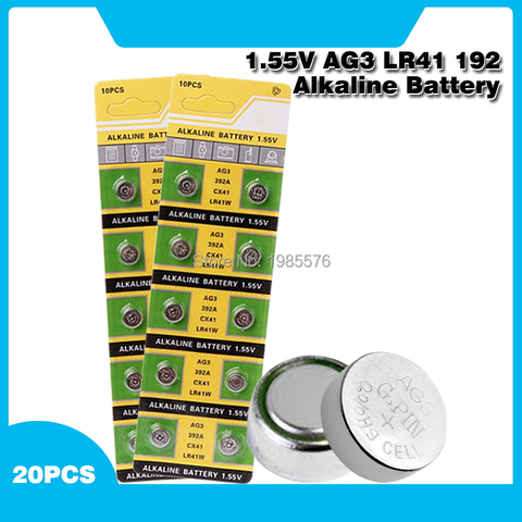 20x LR41 AG3 392A SR41SW 384 LR736 V3GA 192 1.55V Button Coin Cell Battery Batteria For Watch Clocks Laser Pointer Torch ► Photo 1/6