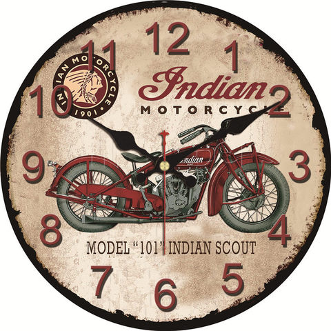 Car Garage Art Vintage Large Silent Wall Clocks Modern Chic Wall Clock Red Motorcycle Clocks Home Office Cafe Wall Watches ► Photo 1/5