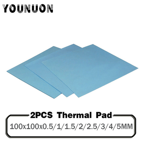 2PCS 100x100mm Thermal Pad GPU CPU Heatsink Cooling Conductive Silicone Pad 0.5/1/1.5/2/2.5/3/4/5mm Thickness Thermal Pad ► Photo 1/6