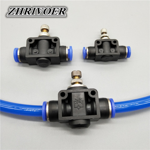 Pneumatics Air Throttle Valve Speed Control Quick  Hose Tube Water Fitting Connector Pneumatic Fittings  Adjust 4mm 6mm 8mm 10mm ► Photo 1/5