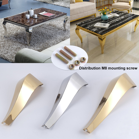 2pcs stainless steel Furniture Legs Snake-Shaped Table Cabinets feet Sofa Bed TV Cabinet feet Shiny Gold/Silver Furniture feet ► Photo 1/6