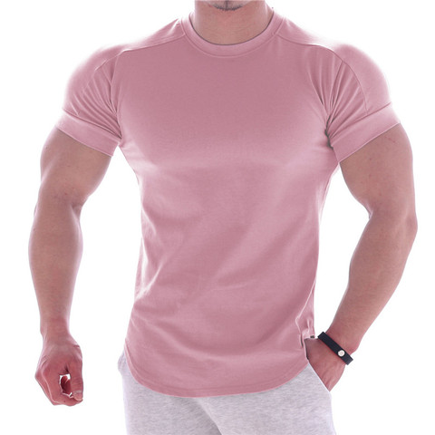 2022 Summer Sports t shirt Men Gyms Fitness Short sleeve T-shirt Male quick-dry Bodybuilding Workout Tees Tops Men clothing ► Photo 1/6