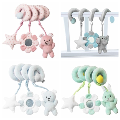 Buy Online Rattles Mobile To Bed Baby Toys Cute Crib Stroller Spiral Newborn 0 12 Months Educational Cartoon Animals Soft Infant Rattle Toy Alitools