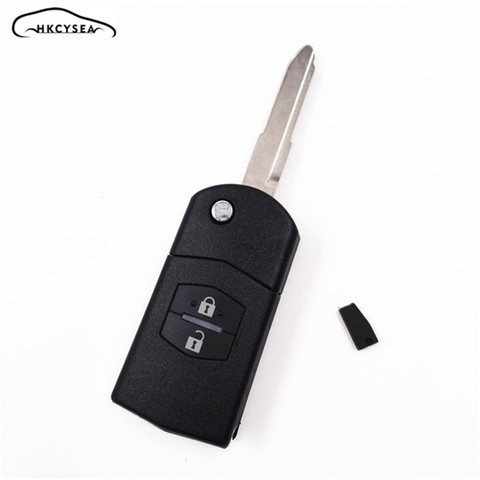 HKCYSEA 2 Buttons 315/433MHZ Flip Folding Remote Key with 4D63 Chip for Mazda 3 6 M3 M6 ► Photo 1/6