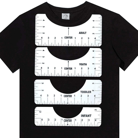 4Pcs T-Shirt Alignment Ruler Graphics Tshirt Alignment Tool Tshirt Craft Ruler with Guide Tool for Making Measuring Tape Tools ► Photo 1/5