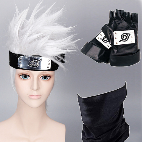 Naruto Kakashi Hatake Cosplay Wig and Headband