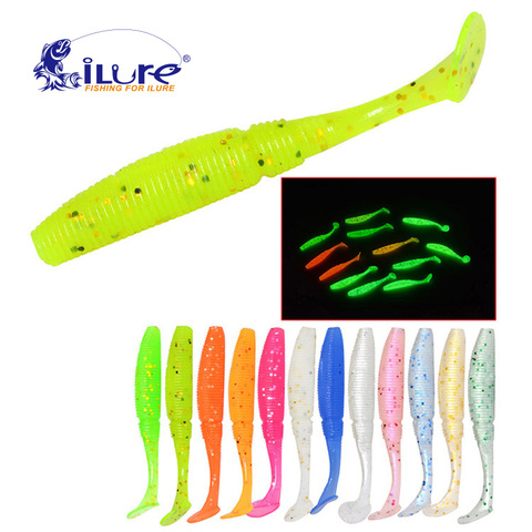 iLure 15 Pcs/lot Fishing Lure 50mm 1g Luminous Paddle Tail Soaking Maw Glow T Lure Jig Head Soft Bait Carp Lures Bass Crankbait ► Photo 1/6