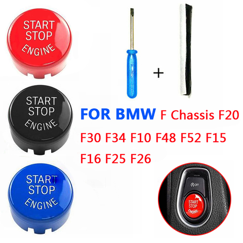 Start Stop Engine A Key To Start Engine Start Button Cover  For BMW F Chassis F20 F30 F34 F10 F48 F52 F15 F16 F25 F26  Car Styli ► Photo 1/6