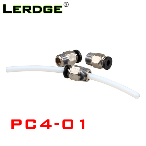 LERDGE 3D Printer Parts Pneumatic Connector Fittings PC4-01 4*2mm Feeding PTFE for v6 1.75mmj-head remote hotend bowden extruder ► Photo 1/6