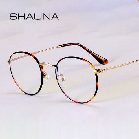 SHAUNA Classic Anti-Blue Light Glasses Frame Brand Designer Fashion Round Metal Optical Frames Computer Glasses ► Photo 1/6