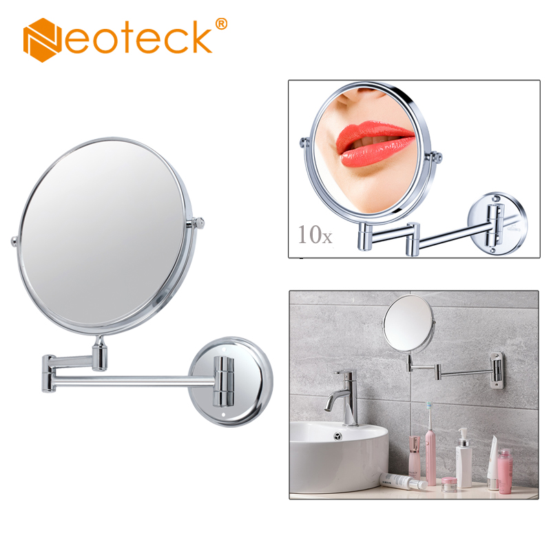 Neoteck 10x Magnification Mirror, Bathroom Extending Wall Mirror