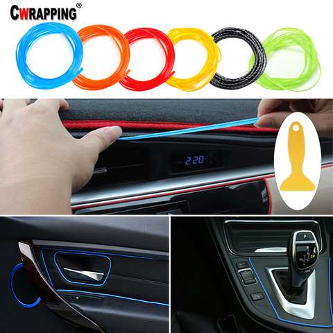 Universal Car Interior Mouldings Trims Decoration Line Strips Car-styling Door Dashboard Air Outlet Decorative Sticker 6 Colors ► Photo 1/6