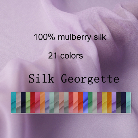 100cm*114cm Plain Silk Material Georgette Sheer Fabrics Dress Scarfs Material Silk Chiffon ► Photo 1/6